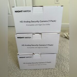 Night Watch Security 3  Pack Analog HD 720p Wired Bullet Camera- Black